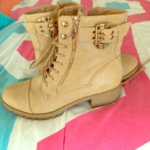 GOLD BUCKLE GUESS BOOTS